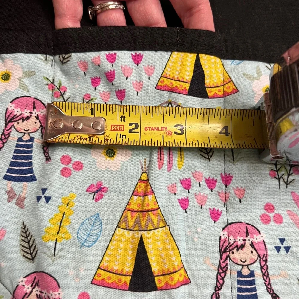 Handmade Boho Llama Teepee Print Waist Apron Pockets Server Crafting adjustable